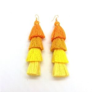 Tassel Earrings Minimalist Vintage Yellow Dangle Drop Earrings